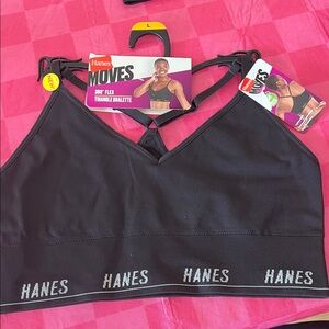 Hanes Black 360 Flex Triangle Bralette
